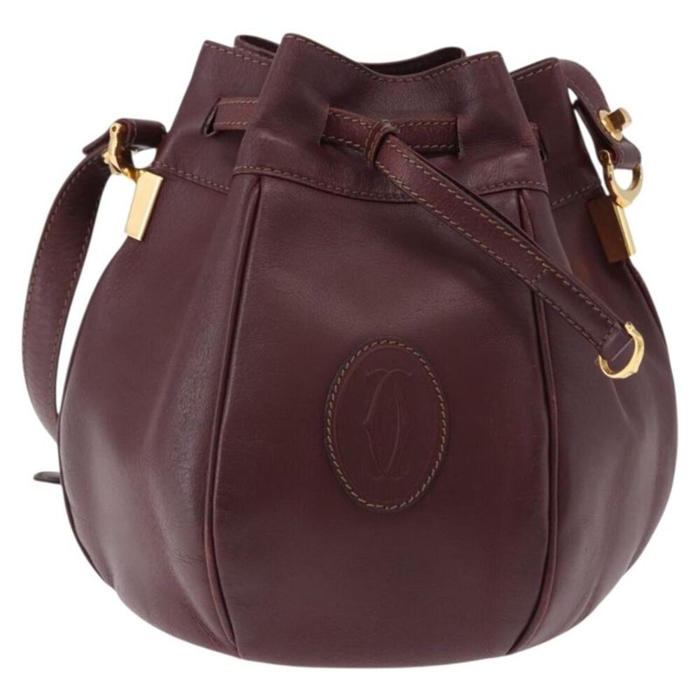 Cartier Must De Cartier Leather Burgundy Leather Shoulder Bag Bag